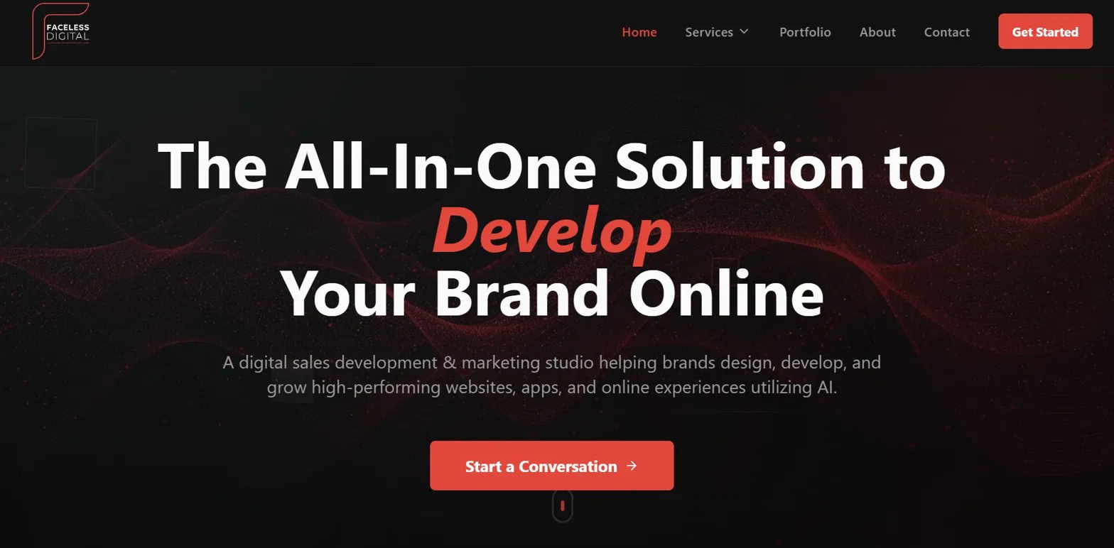 Faceless Digital Agency Website
