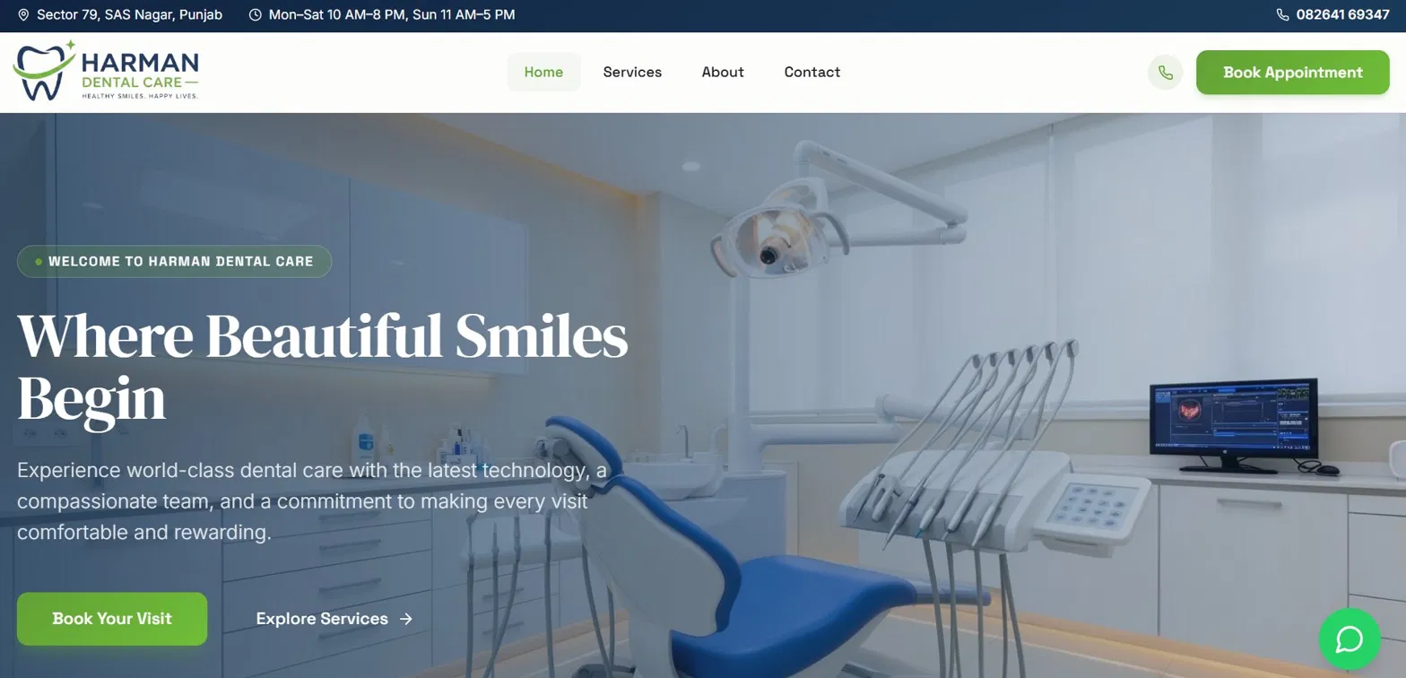 Harman Dental Care Website