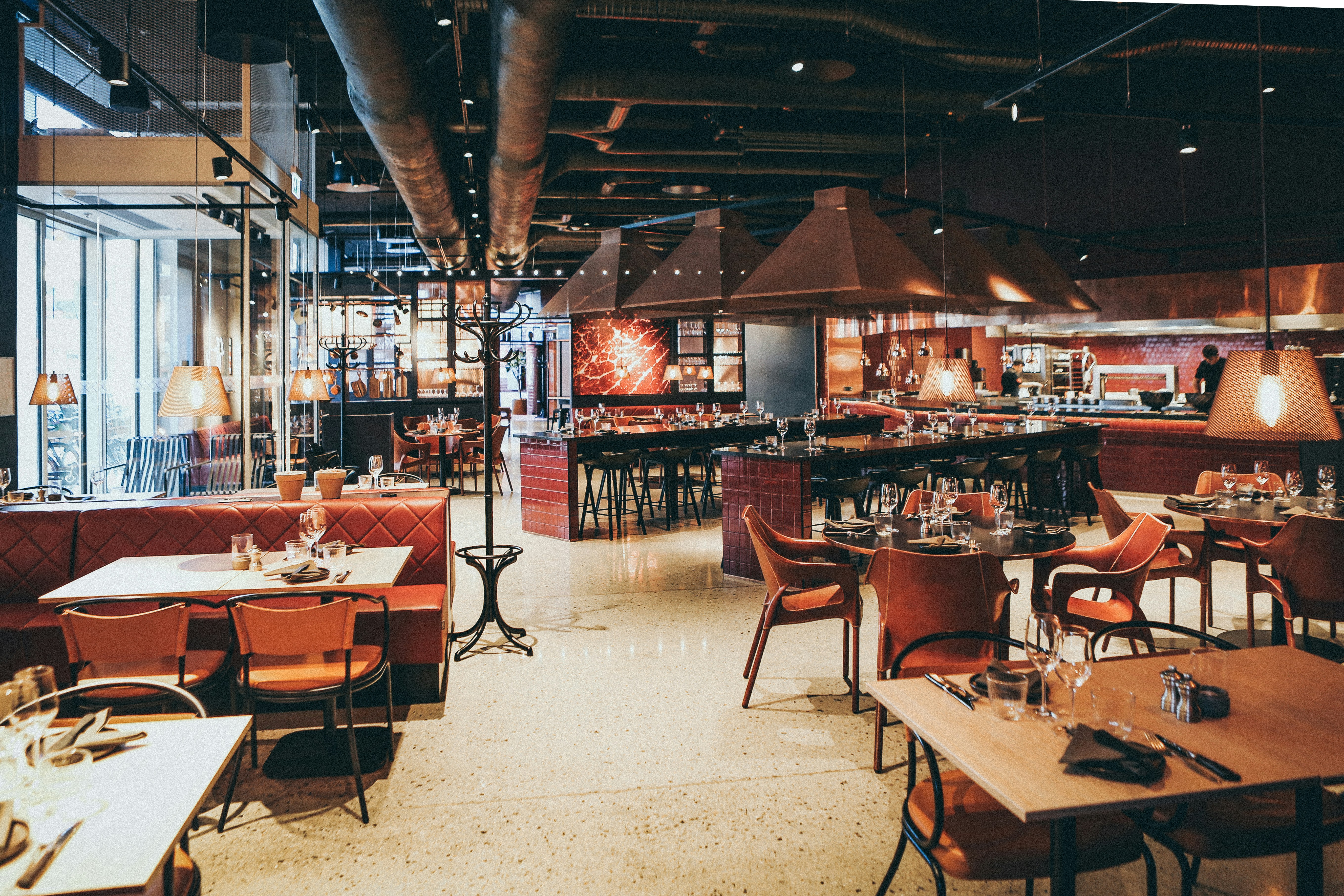 Elegant restaurant dining floor showing tech integration possibilities
